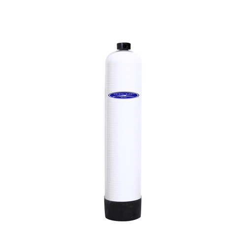 Crystal Quest SMART GAC water filtration system, a tall white commercial-grade tank with a black base and top.