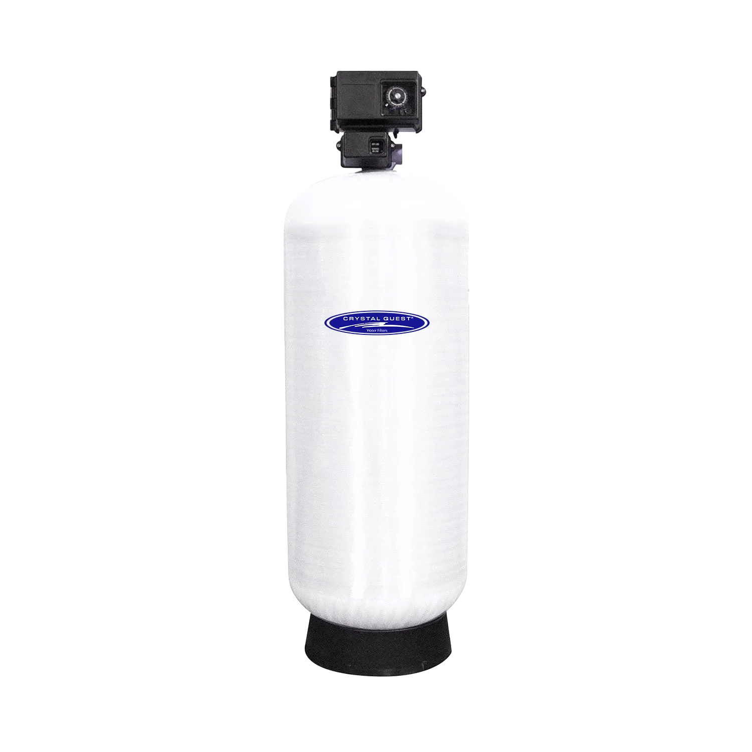 Crystal Quest Commercial GAC Water Filtration System, white tank, black control head, 185 GPM, 2" connection.