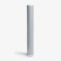 Crystal Quest 2-7/8" x 20" 5-micron carbon block filter, light gray with white end caps.