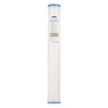 Crystal Quest 2-7/8" x 20" pleated cellulose sediment filter cartridge with blue end caps.