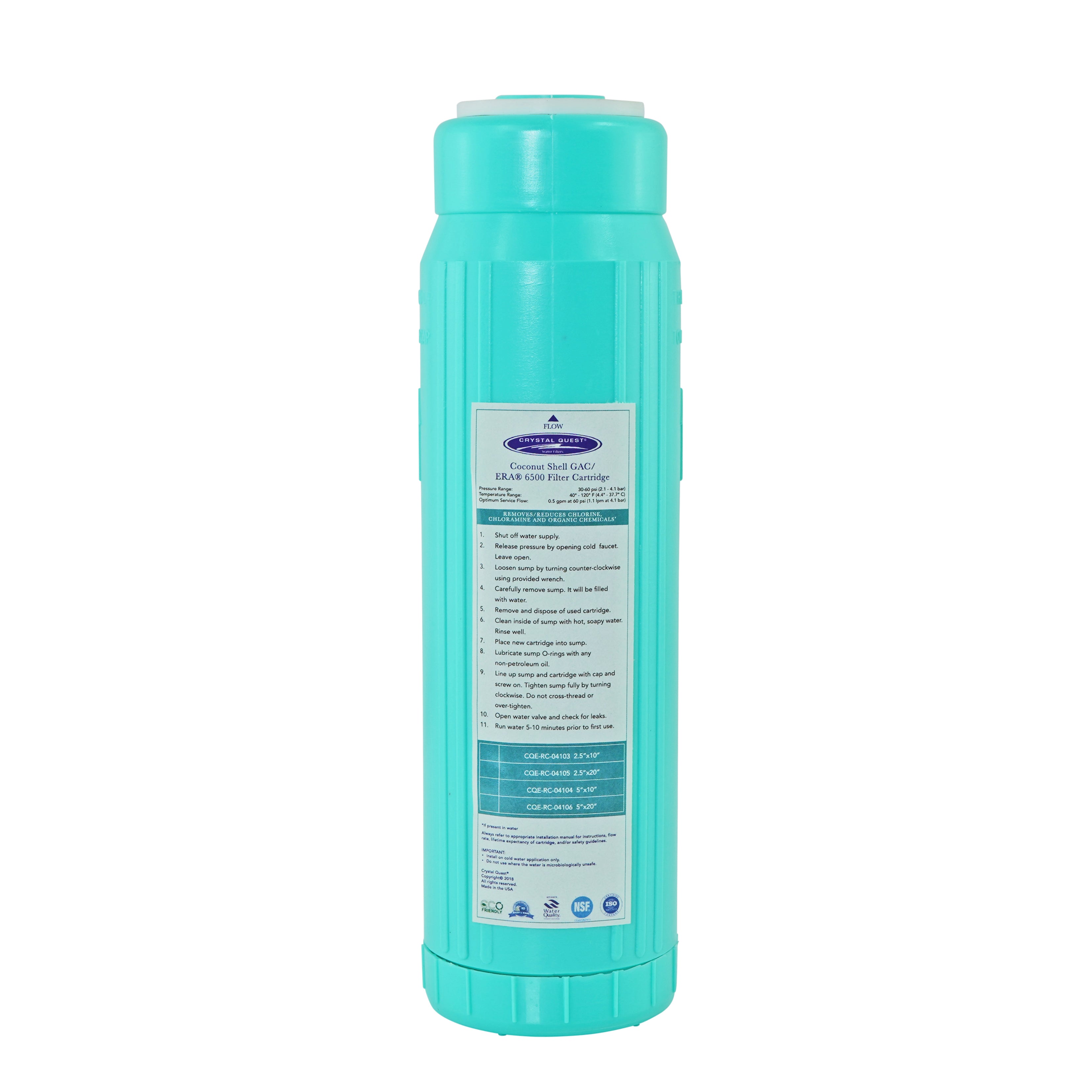 Crystal Quest GAC Filter Cartridge (Coconut Shell Granular Activated Carbon)