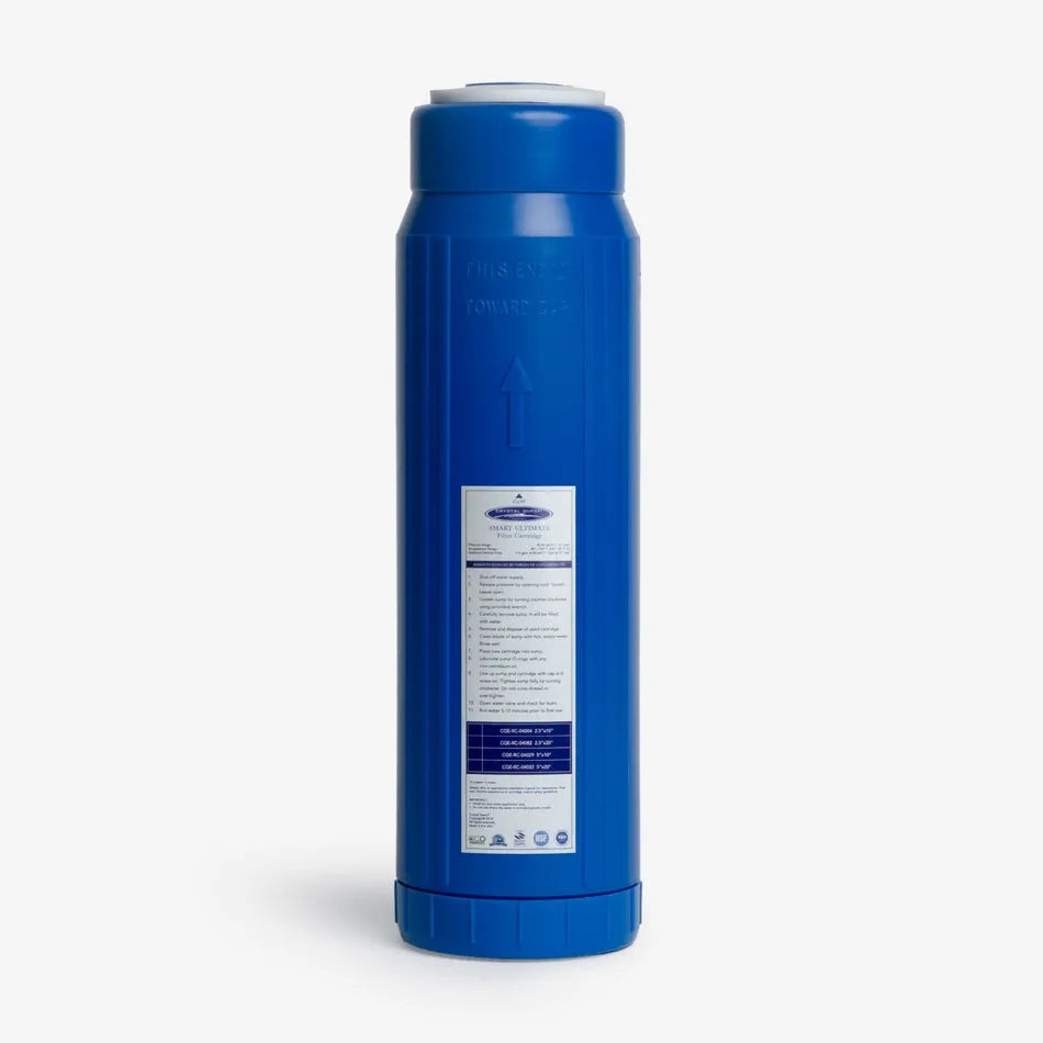 Blue Crystal Quest SMART Ultimate multi-stage water filter cartridge, 2-7/8" x 9-3/4", for healthier, great-tasting water.