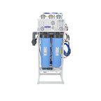 Crystal Quest Whole House Reverse Osmosis System with two large blue filters and gauges.