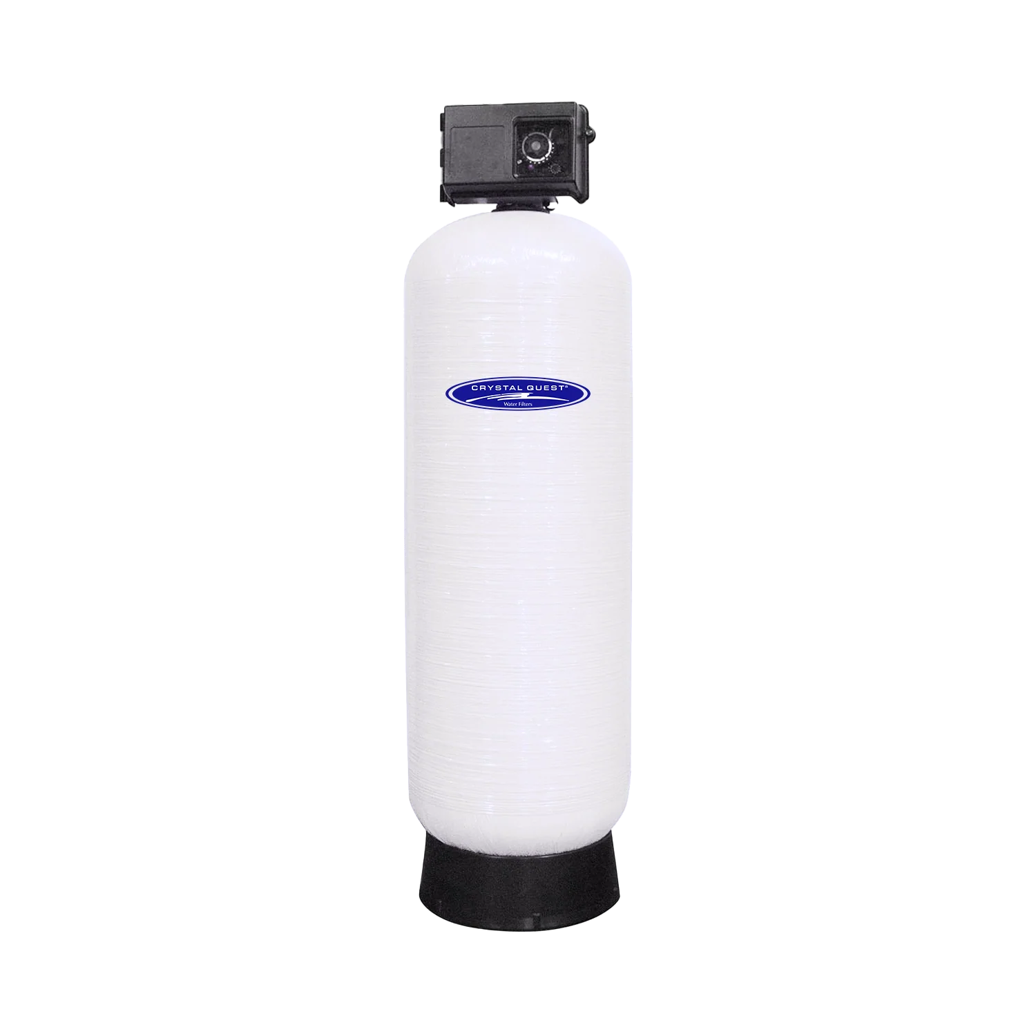 Crystal Quest Commercial Granular Activated Carbon (GAC) water filtration system, white tank with black control head.