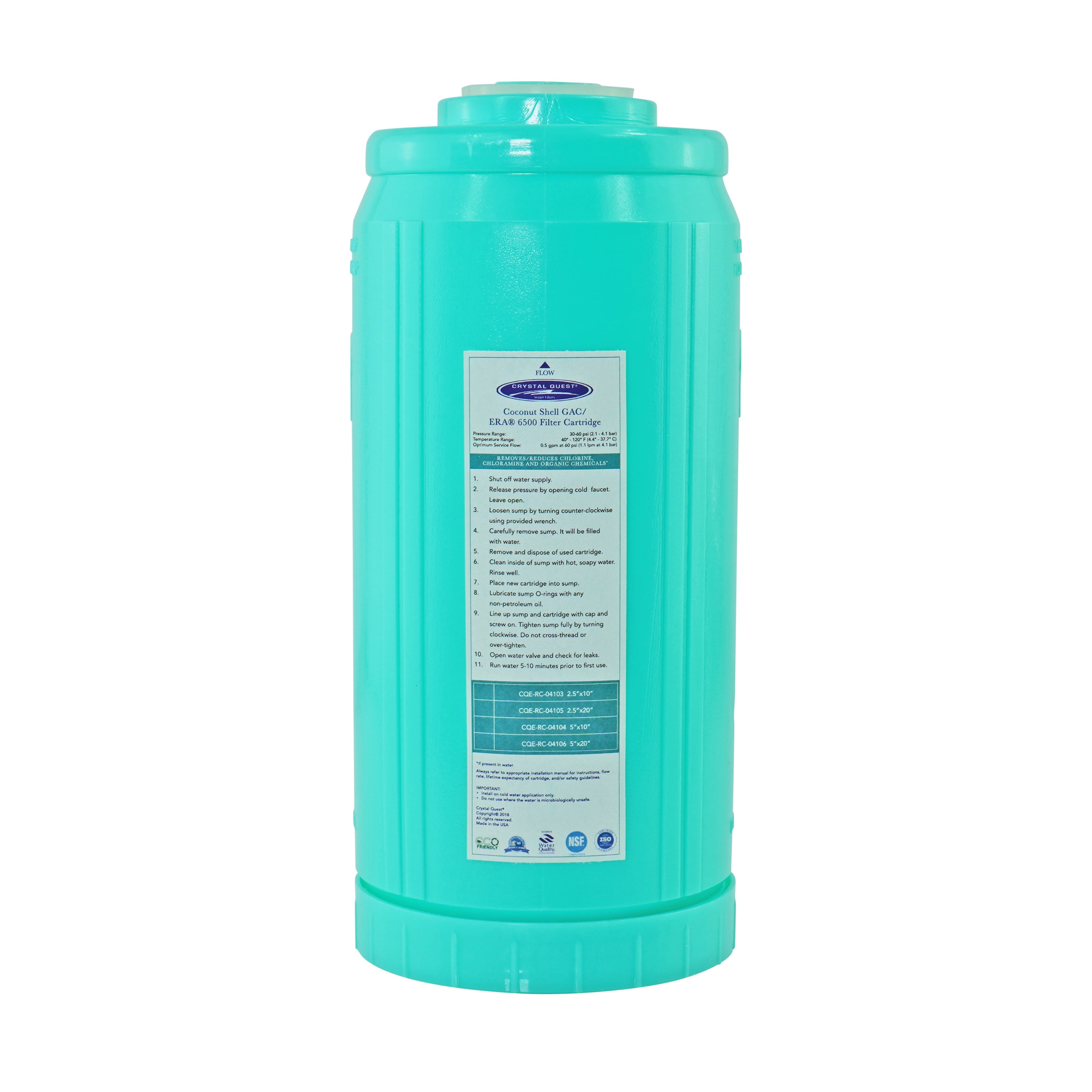 Crystal Quest GAC Filter Cartridge (Coconut Shell Granular Activated Carbon)