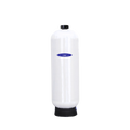 Crystal Quest 50 GPM commercial salt-free water conditioner, a tall white tank with a black top and base.