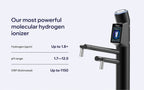 Tyent UCE-13 PLUS Matte Black molecular hydrogen water ionizer with pH range and ORP specs