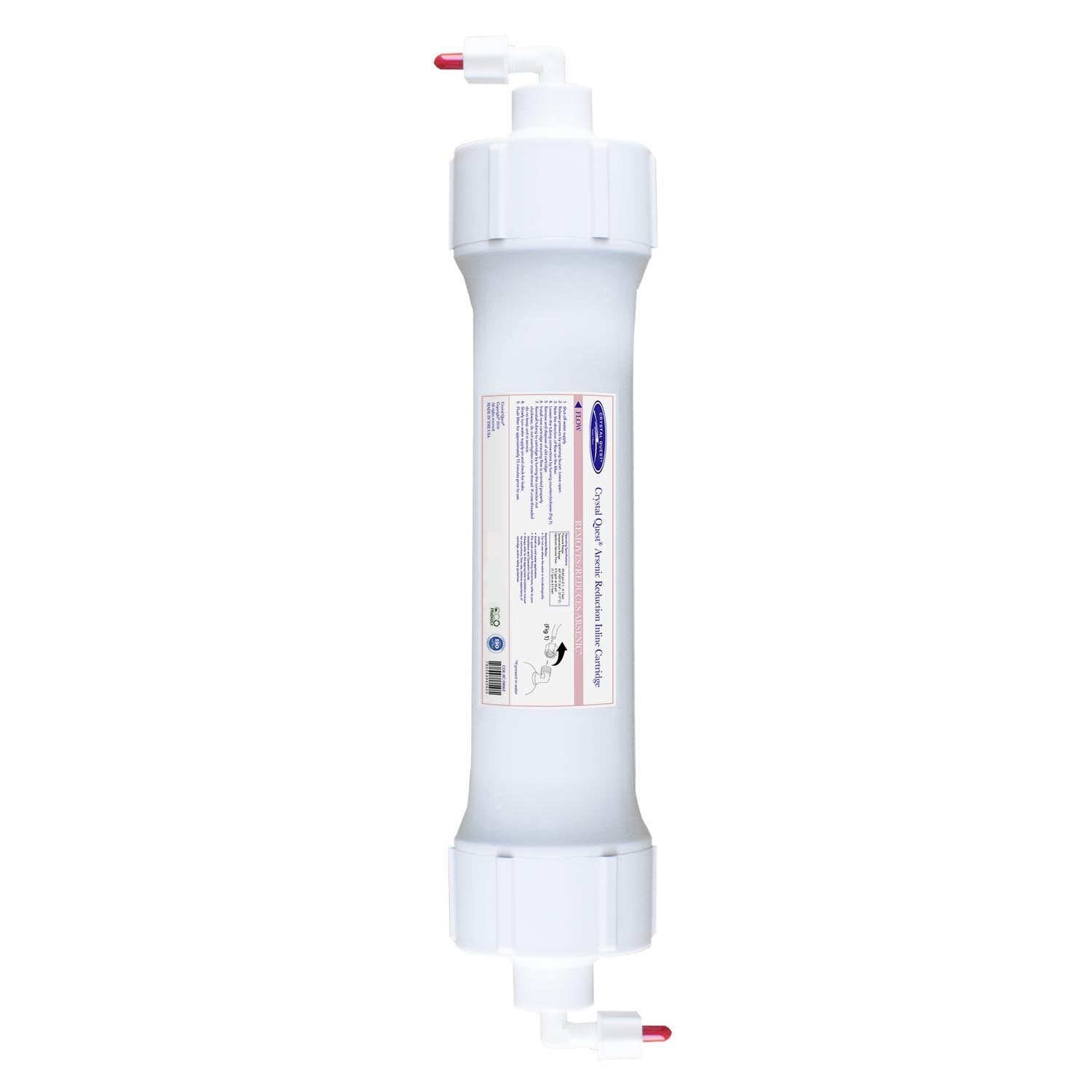 Crystal Quest arsenic removal inline reverse osmosis filter cartridge for point of use RO ice maker refrigerator water cooler and fountain applications