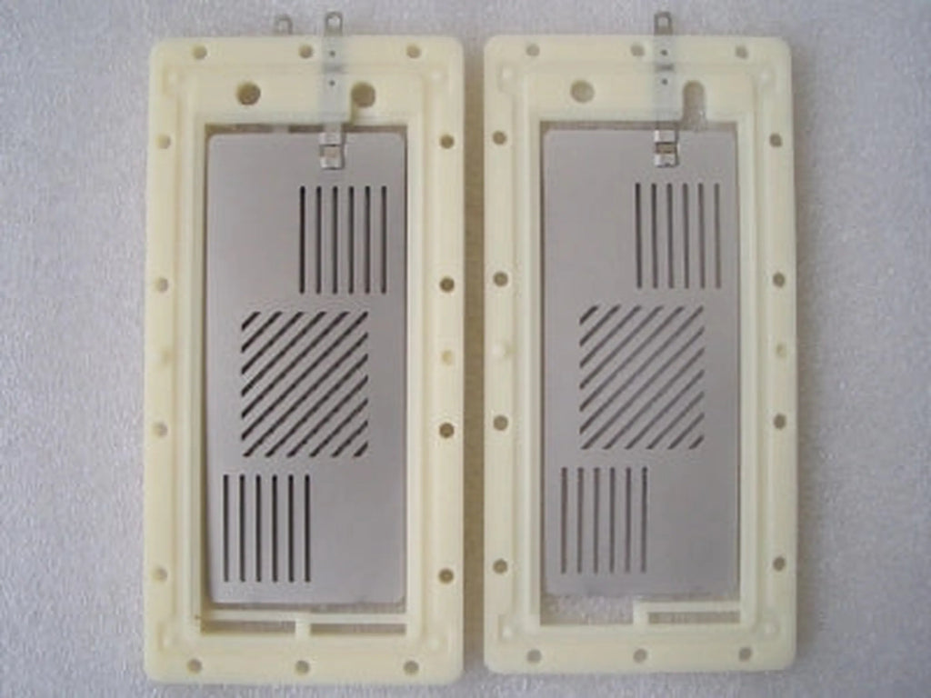 Water for Life Rio Platinum water ionizer first- and second-stage replacement filter diagram showing memory chips and layered filtration media.