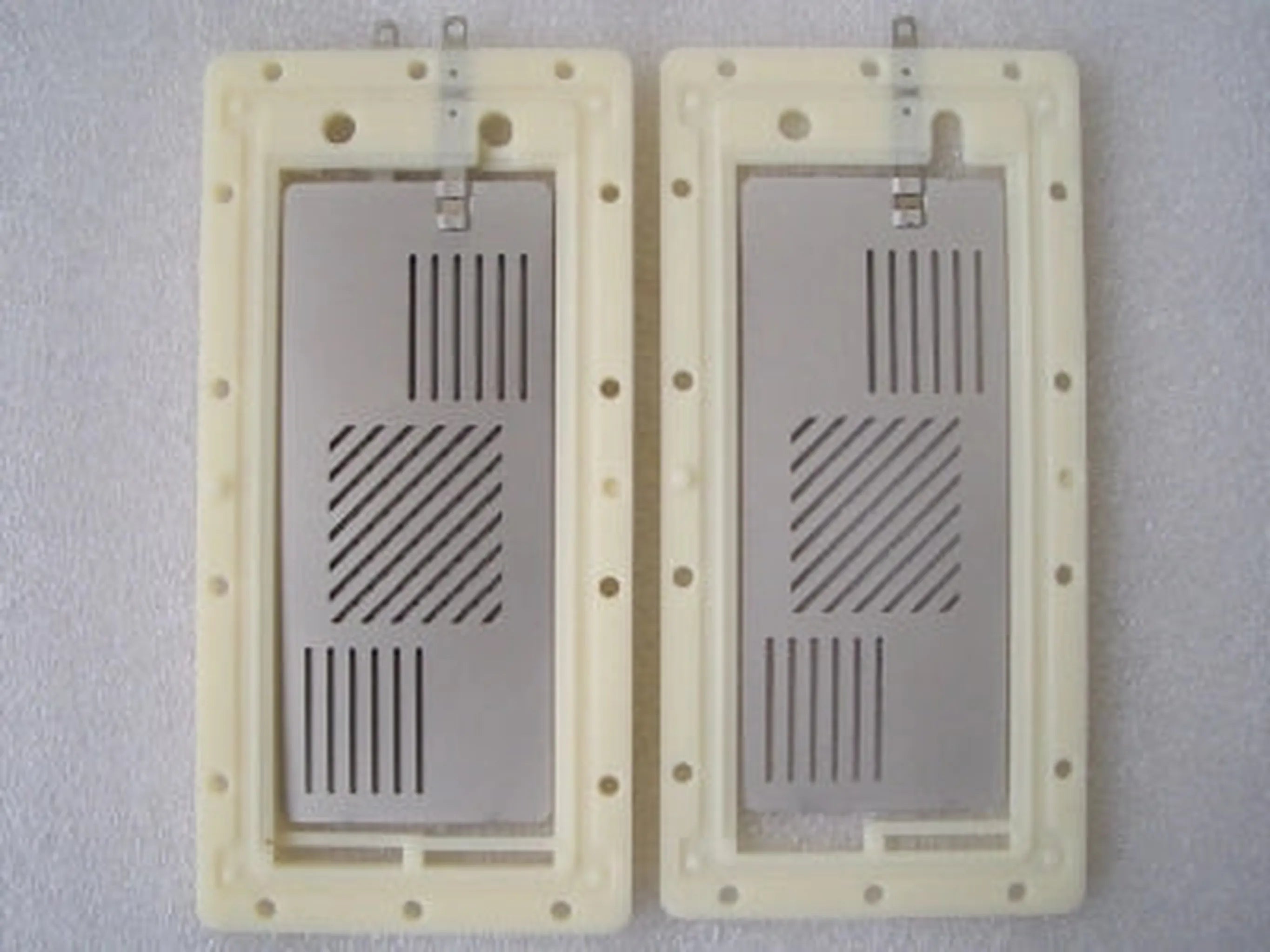 Water for Life Rio Platinum water ionizer first- and second-stage replacement filter diagram showing memory chips and layered filtration media.