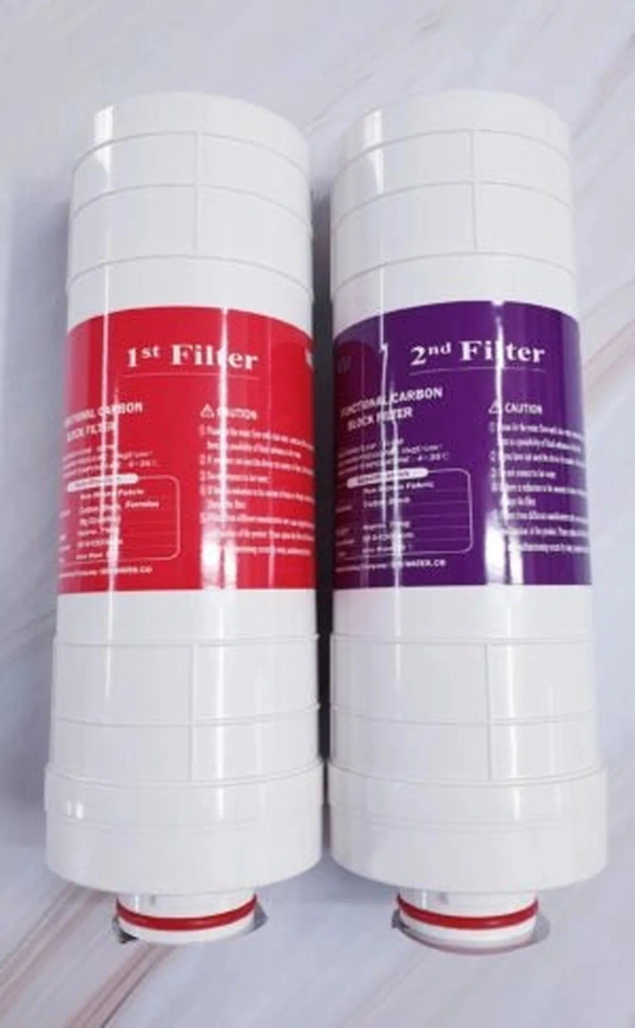 Water For life Genesis Steel water ionizer replacement filter set with first-stage and second-stage filter cartridges.