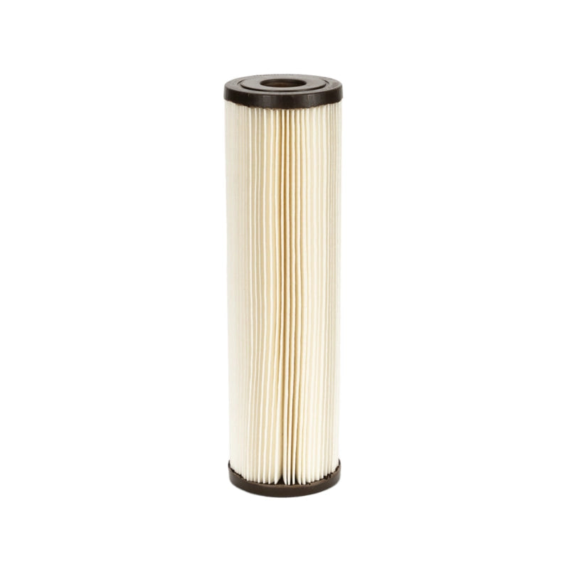 Guzzle H2O Guide Prefilter replacement 10-inch pleated-poly 0.35-micron sediment filter cartridge on a white background.
