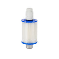 Guzzle H2O Scout 1-micron sediment prefilter with a pleated filter cartridge and threaded hose fittings.