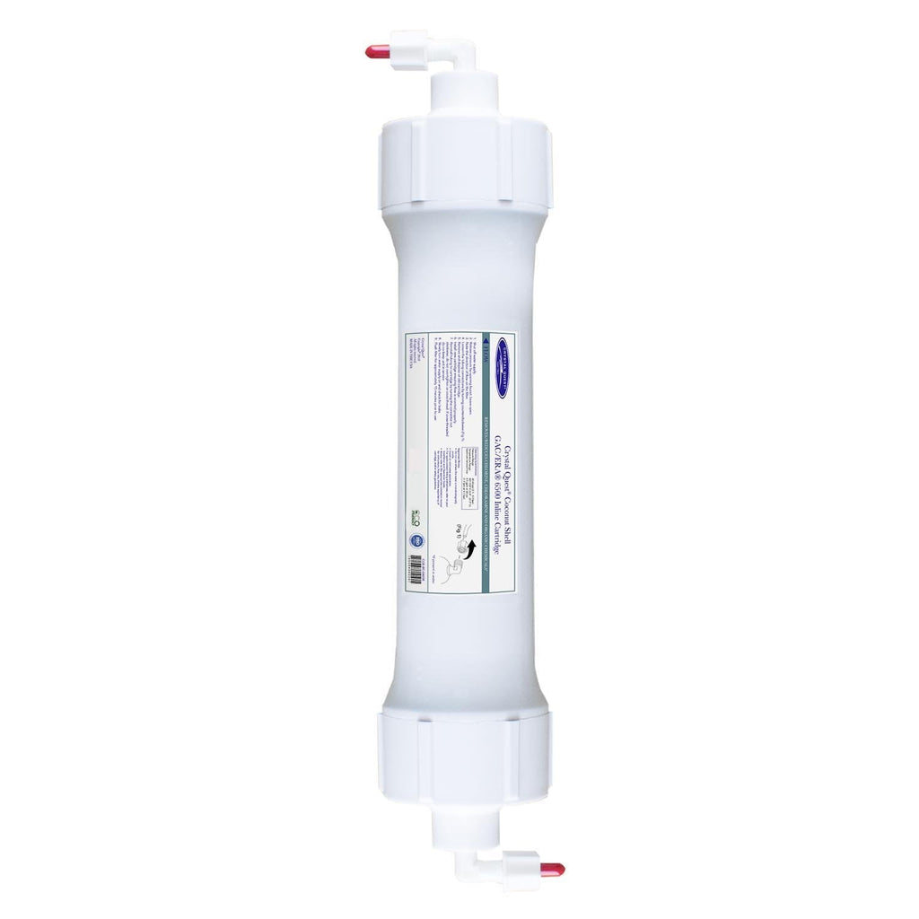 Crystal Quest jco inline granular activated coconut shell carbon gac filter cartridge,single filter on a white background 