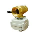 Crystal Quest 1" brass smart valve leak detector with a white control unit, preventing water damage.