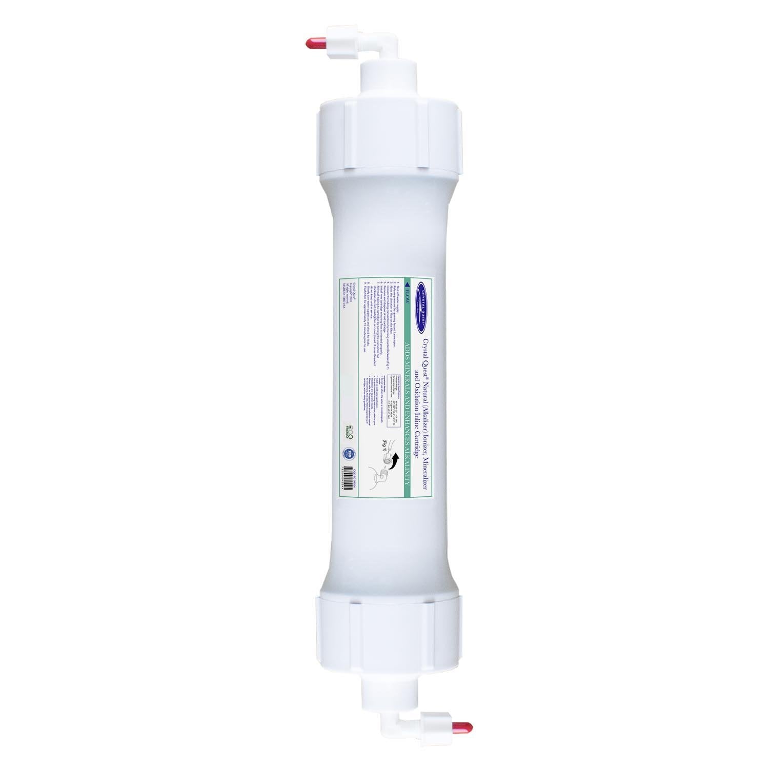 Crystal Quest Natural Alkalinize Ionizer Mineralizer and Oxidation Inline Cartridge with calcium and magnesium carbonate media for pH and ORP support