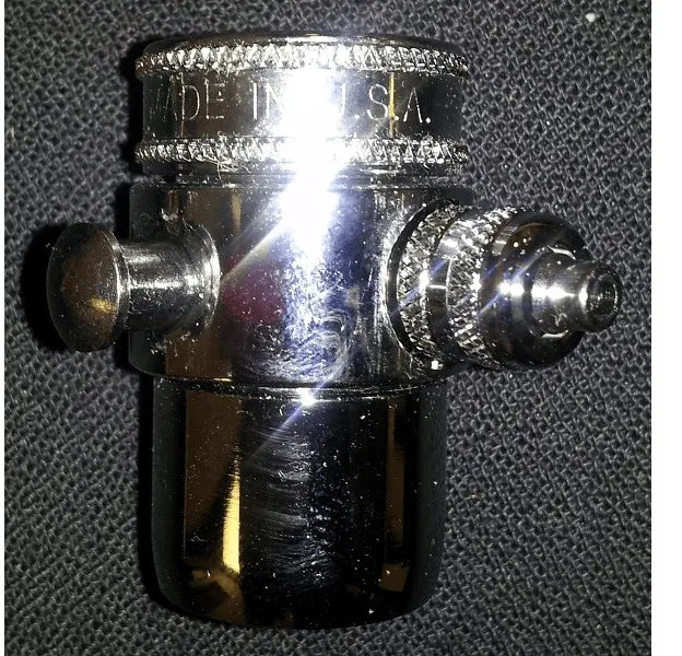 Push pin faucet diverter valve for countertop water filter connection with chrome finish and side outlet