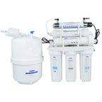 Crystal Quest 4000m 17stage no faucet reverse osmosis water filtration system with multiple cylindrical components on a white background
