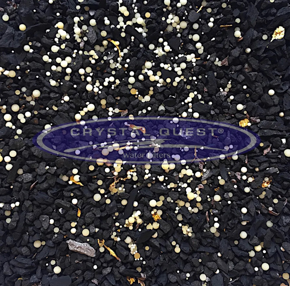 Crystal Quest SMART Multimedia blend: black GAC, white ceramic balls, and Eagle Redox Alloys.