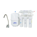 crystal quest 3000m 16 stage reverse osmosis Water filtration system with multiple filters and a faucet on a white background