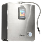 Tyent ACE-13 angled product view with stainless front panel, touchscreen and flexible dispenser hose
