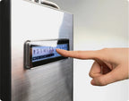 Tyent Edge 9000 one-touch screen control with finger selecting alkaline, clean and acidic water modes