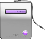 Tyent Edge 9000 stainless black water ionizer with front digital display and flexible dispenser hose