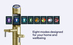 Tyent UCE-13 PLUS Gold built-in water ionizer faucet with eight touchscreen water mode settings