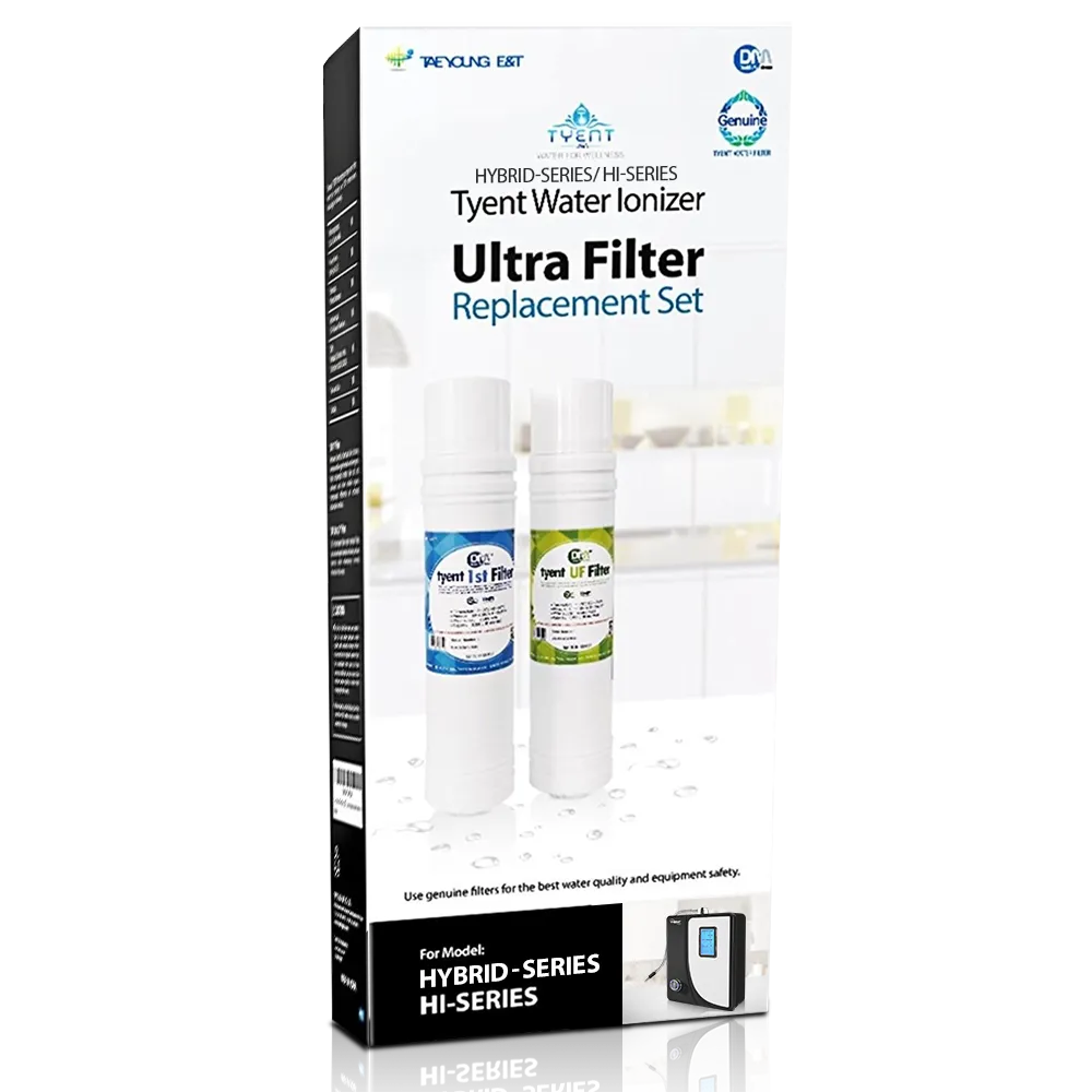 Tyent Ultra Filter replacement set box for Hybrid-Series and HI-Series water ionizers with two replacement cartridges